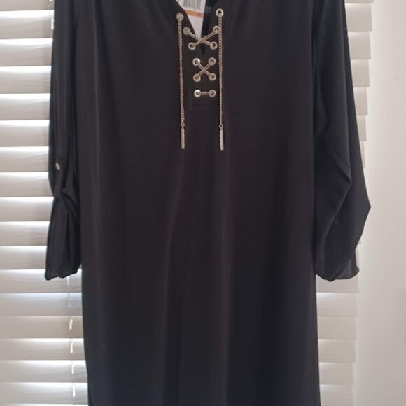 Michael Michael Kors Women’s Plus 3X Black Chain Lace-Up Dress NWT $130 - Picture 10 of 10